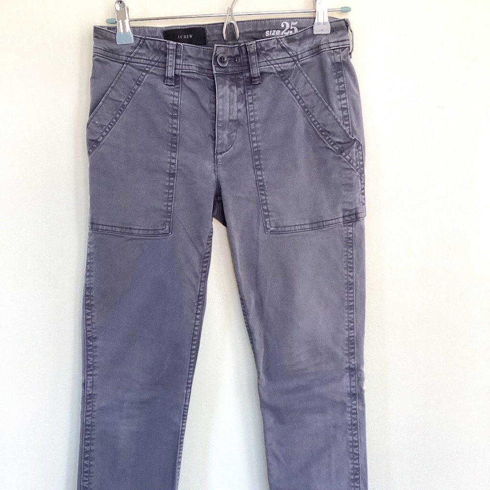 J Crew 25 SKINNY WASHED TWILL UTILITY PANTS